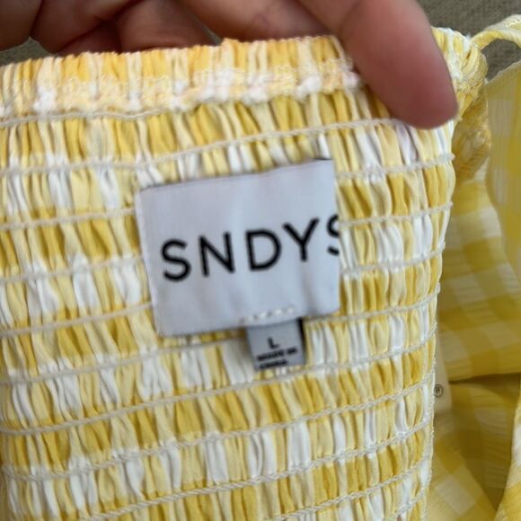 NWOT SNDYS Croatia Top in Yellow Gingham -sold on revolve - Picture 6 of 7